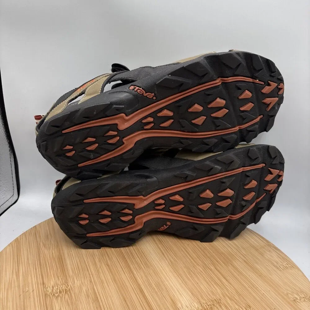 Teva Deacon Fisherman Sandals Mens 12 Khaki Sport Water Hiking ShocPad 6968